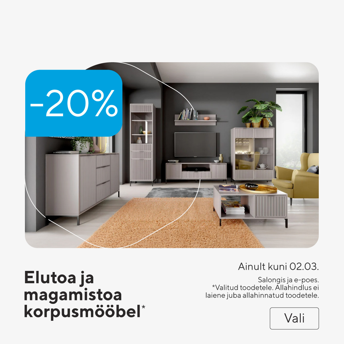 Elu- ja magamistoad -20%